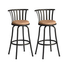 Homy Casa - Tabourets de Bar Industriels Pivotants 24 po et 29 po - Paquet de 2-Le design à lattes ajoute de l'élégance et de la sophistication à votre espace de repas
