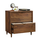 Sauder 421114 La Collection Clifford Place Classeur latéral - Finition Grand Walnut-Le mécanisme de sécurité à verrouillage permet de n'ouvrir qu'un seul tiroir à la fois.