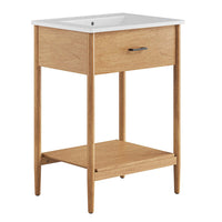Modway - Zaire 24" Vanette de salle de bain - Blanc naturel-MDF et caoutchouc