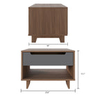 Nexera - Table de nuit Barista, 1 tiroir, Noyer & gris charbon-5