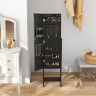 HOMCOM - Armoire à bijoux miroir avec lumières led - 14,25 po L x 11,75 po l x 53,5 po H - noir-Les lumières LED diffusent une lueur accrocheuse 