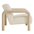 Modway - Sereno Boucle Chaise d’accent - Chêne crème-Glissières de plancher sans marquage