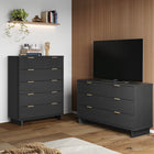 Manhattan Comfort - Granville commode moderne et double commode - gris foncé - ensemble de 2-Recommandé pour un téléviseur jusqu'à 50 pouces