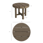 Modway - Eleni Rond de 20 po Terrasse extérieure Bois de teck Table d’appoint - Teck gris usé-Cadre en bois de teck
