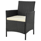 Manhattan Comfort - Ensemble de conversation moderne Imperia pour patio, 4 personnes, avec table basse - Noir et crème - Ensemble de 4-24,02 po L x 41,73 po l x 32,68 po H