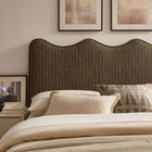 Modway - Athena Rayé Tissu tapis Tête de lit King Size, Bande de Terre-Quatre positions de montage ajustables