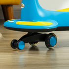 Qaba - Voiture à bascule pour enfants, sans piles avec corde de traction parentale, musique - bleu-Livré avec une corde de traction de 50,4 po (128 cm) pour le contrôle parental 