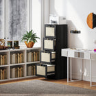 HOMCOM - Armoire à dossiers 4 tiroirs format lettre/A4 verrouillable - noir-Conception compacte prenant peu d’espace au sol 
