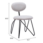 Zuo - Novi Chaise de salle à manger - Gris tourterelle - Ensemble de 2-6