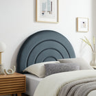 Modway - Solana Arqué Performance Velvet Tête de lit jumelée, Cadet Blue-Tête de lit en arc