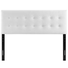 Modway - Emily Biscuit Touffé Performance Velvet Tête de lit Queen, Blanc-Hauteur ajustable de 45 » à 52,5 »