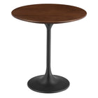Modway - Lippa Rond de 20 po Bois Table d’appoint - Noyer noir-Table d’appoint moderne