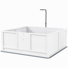 PawHut - Box de mise bas pour chiens avec support de lumière rétractable et tapis - 49 po L x 47 po l-Protégez les chiots des risques d'écrasement potentiels grâce à la barre anti-écrasement
