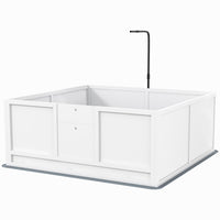 PawHut - Box de mise bas pour chiens avec support de lumière rétractable et tapis - 49 po L x 47 po l-Protégez les chiots des risques d'écrasement potentiels grâce à la barre anti-écrasement