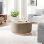 Modway - Tilden Grand Velours rond de performance de 29" Rembourré Ottoman - Taupe Natural-Rembourrage en mousse dense