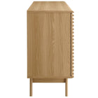 Modway - Render Table buffet de buffet de 63 po ou Meuble TV, Chêne-Trois tiroirs à extension complète