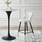 Modway - Cordial Tissu Tabourets de comptoir - Blanc - Ensemble de 2-Jambes en métal noir mat