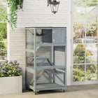 PawHut - Catio extérieur 66 po H sur roulettes avec plateformes et hamac-Avec des roues pour un déplacement facile, dont deux avec freins 