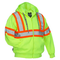 Forcefield - Chandail à capuchon de sécurité de luxe, lime, grand-Tricot jersey de luxe de 350 g/m2, fluorescent, polyester à 100 %