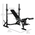 Soozier - Banc De Musculation Avec Supports À Squats - Développeur De Jambes - Support Pour Disques De Poids-Dossier réglable en 3 positions pour entraîner les muscles de la poitrine, du deltoïde et du trapèze  