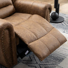 Ebello - Chemika Fauteuil inclinable manuel grand format à rembourrage ultra-doux classique de 40,9 po avec clous décoratifs, couleur brun-Couleur de la chaise : marron