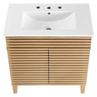 Modway - Render 30" Armoire à coiffeuse de salle de bain - Oak White-Construction en panneaux de particules et stratifiés