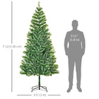 HOMCOM - Arbre de Noël Artificiel 7 Pieds Intérieur Décoration Cadeau Noël avec Support Métallique-La base d'arbre en métal robuste offre une stabilité pour garder vos arbres debout 