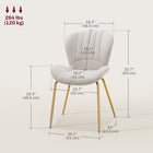 HOMCOM - Chaises de salle à manger avec dossier rembourré - blanc crème - ensemble de 4-Convient pour votre salle à manger, cuisine, bureau ou autres