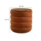 Modway - Mezzo Manche Performance Velvet Ottoman de stockage - Rouille-Tissu résistant aux taches