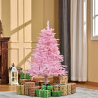 HOMCOM - Arbre de Noël Artificiel 4 Pieds à Ouverture Automatique pour Fête Rose-Arbre de Noël artificiel de 4 pieds de haut dans un style d'arbre réaliste 