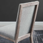 Modway - Maisonette Tissu vintage français à touffes Tissu Fauteuil d’appoint de salle à manger - Gris clair-Cadre en caoutchouc massif