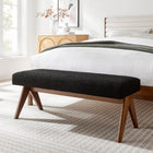 Modway - Lyra 47" Boucle Tapis Banc - Noir-Siège rembourré