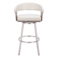 Zuo - Bantry Tabouret de bar pivotant - Blanc-Rembourrage moelleux et confortable