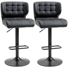 HOMCOM - Tabourets de bar réglables avec repose-pieds et dossier - noir - paquet de 2-Emballé par lot de 2 pour un look coordonné 
