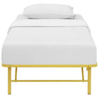 Modway - Horizon Acier inoxydable Cadre de lit simple, Jaune-Élimine le besoin de sommier