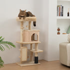 PawHut - Arbre à chat 41 po avec poteaux à griffer, lit, condo - beige-Les poteaux à griffer préviennent les dommages aux meubles de la maison 