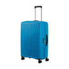 American Tourister - 27 po Rejoy Spinner Grand - bleu azur-Les poignées de transport supérieure et latérale rétractables restent près de la valise pour la protéger contre les dommages