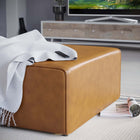 Modway - Mingle Cuir végane Ottoman - Tan-Généreux coussins rembourrés en mousse