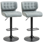 HOMCOM - Tabourets de bar réglables avec repose-pieds et dossier - gris - paquet de 2-Emballé par lot de 2 pour un look coordonné 

