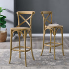 Modway - Gear Tabouret de bar - Naturel-Ensemble en rotin tissé