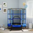 Qaba - Trampoline pour enfants avec filet de protection - 175 cm de diamètre - Bleu-Construit avec un cadre en acier peint par poudrage et un filet tissé serré pour une utilisation fiable 