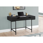 Monarch Specialties - 7556 Bureau 48 po L - Noir/Metal Noir-La base en métal au fini noir offre de la stabilité et comprend des pieds en métal minces qui sont encastrés sous le bureau rectangulaire