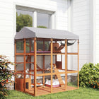 PawHut - Enclos pour chat extérieur 70,9 po L x 47,2 po l x 80,7 po H - orange-Fabriqué en bois de sapin avec une peinture imperméable pour plus de durabilité 
