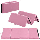 Soozier - Tapis De Gymnastique Pliable 4 pi L x 6 pi L x 2 po P - Tapis D’Exercice Avec Poignées De Transport Pour Yoga - Mma - Arts Martiaux - Rose-Tapis pour roue parfait pour les roulades, programmes d'exercices, pilates, étirements, yoga, arts martiaux, gymnastique, activités en crèche, et plus encore  