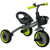 Qaba - Tricycle pour enfants 2-5 ans, vélo pour tout-petits avec siège réglable - noir-Siège réglable pour s’adapter aux besoins de votre enfant 