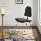 Modway - Ponder Performance Velvet Tabouret de comptoir - Noir-Rembourrage en mousse dense