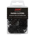 JAM Paper - Trombones circulaires - trombones ronds - noirs - paquet de 50-Couleur : Papercloops noirs