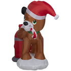 GEMMY - Chien de Noël gonflable et borne d'incendie - 122 cm-Se gonfle automatiquement en quelques secondes