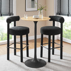 Modway - Lippa Rond de 28 po Bois Bar Table, Noir Naturel-Socle métallique résistant aux éclats