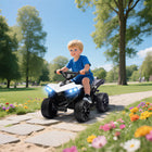 Qaba - VTT pour enfants 4 roues, alimenté par batterie 6V avec musique et phares à DEL - blanc-Musique intégrée et phares lumineux pour une expérience immersive
